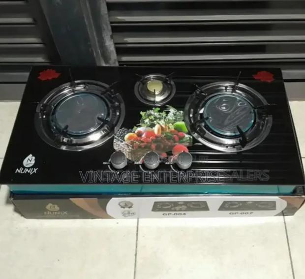 Nunix 3 Burner Glass Top Infrared Gas Cooker