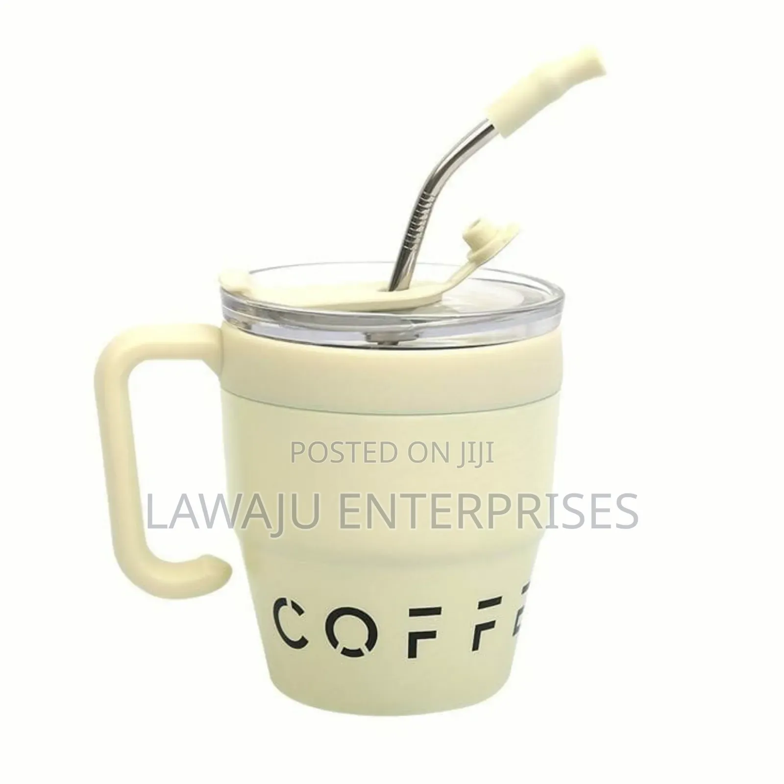 White 480ml Straw Mug