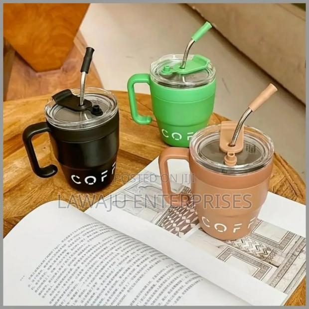 480ML Glass Straw Mug