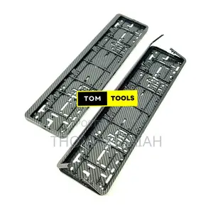 2pcs Long Number Plate Holder With Hydrographic Carbon Fibre