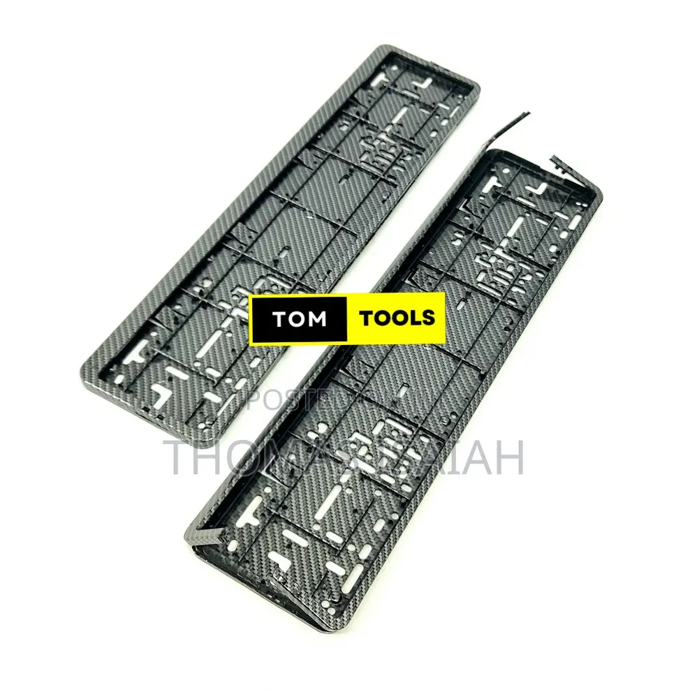2pcs Long Number Plate Holder With Hydrographic Carbon Fibre