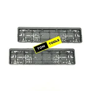 2pcs Long Number Plate Holder With Hydrographic Carbon Fibre