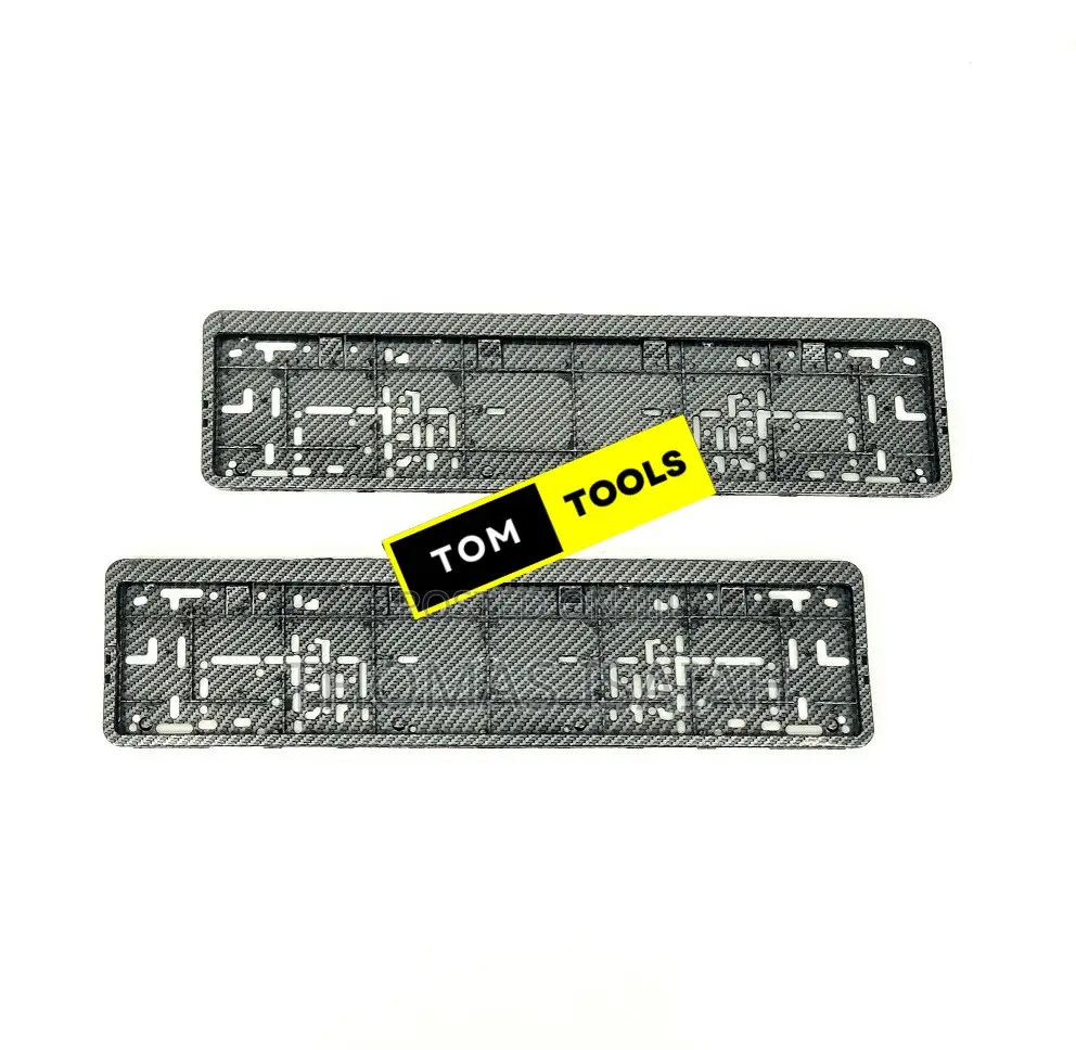 2pcs Long Number Plate Holder With Hydrographic Carbon Fibre