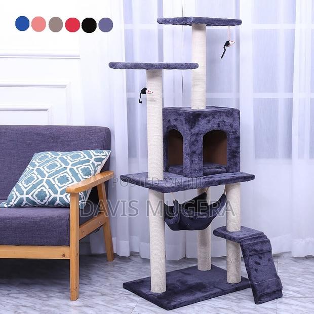 Leo Cat Tree With Condo, Hammock, Perches - Dark Grey - main view
