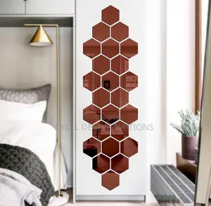 Brown Hexagon Acrylic Mirror