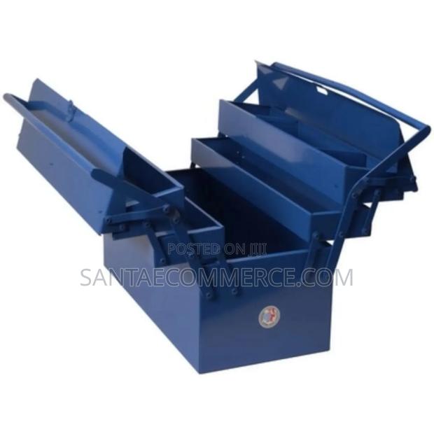 Blue Metal Raised 5 Compartments Cantilever Toolbox - main view