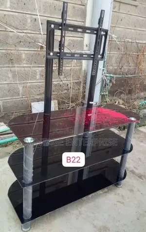 Executive *TV Stand With Wall Mount (Black ).