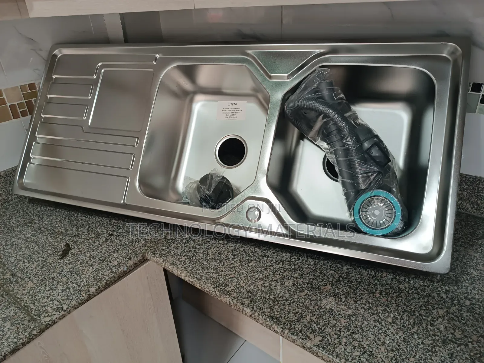 Heavy Gauge Kitchen Sink (Double Bowl Single Drain)