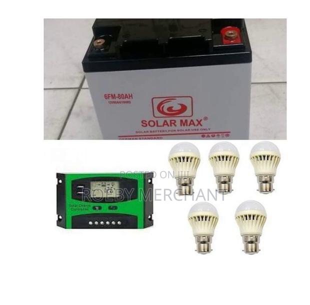 Solarmax 80ah Solar Battery + Bulb + 10amps Controller