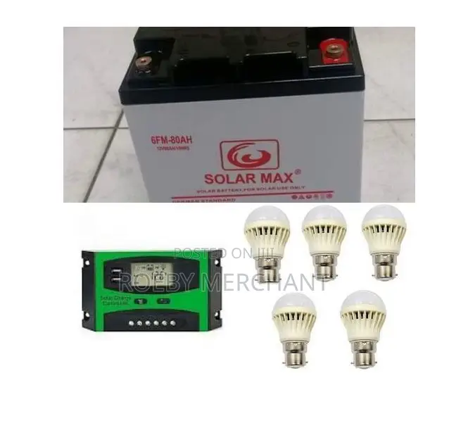 Solarmax 80ah Solar Battery + Bulb + 10amps Controller