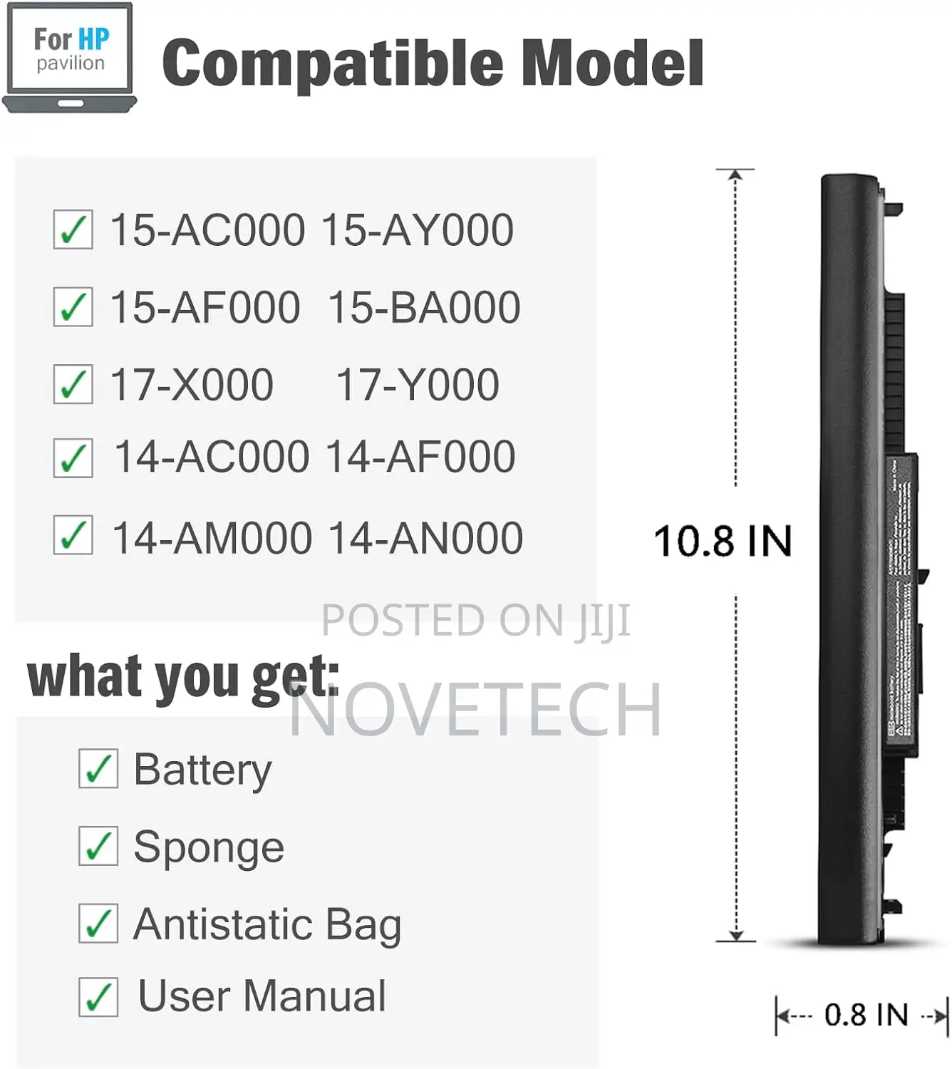 Hs03 Replacement Laptop Battery HP 15-Ac 15-Af 15-Ba 15-Ay