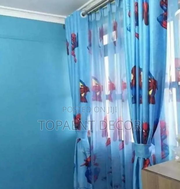 Spiderman Cartoon Themed Baby Curtains - main view