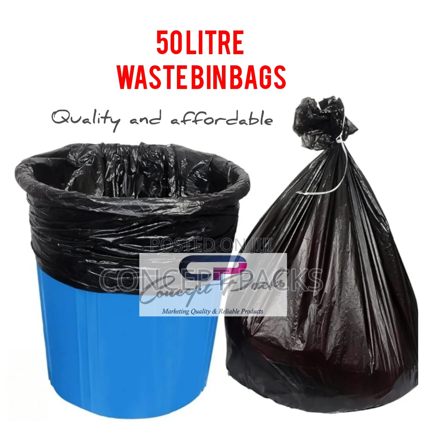 50 Litres (50pcs) Heavy Duty Home Use Garbage Bags.