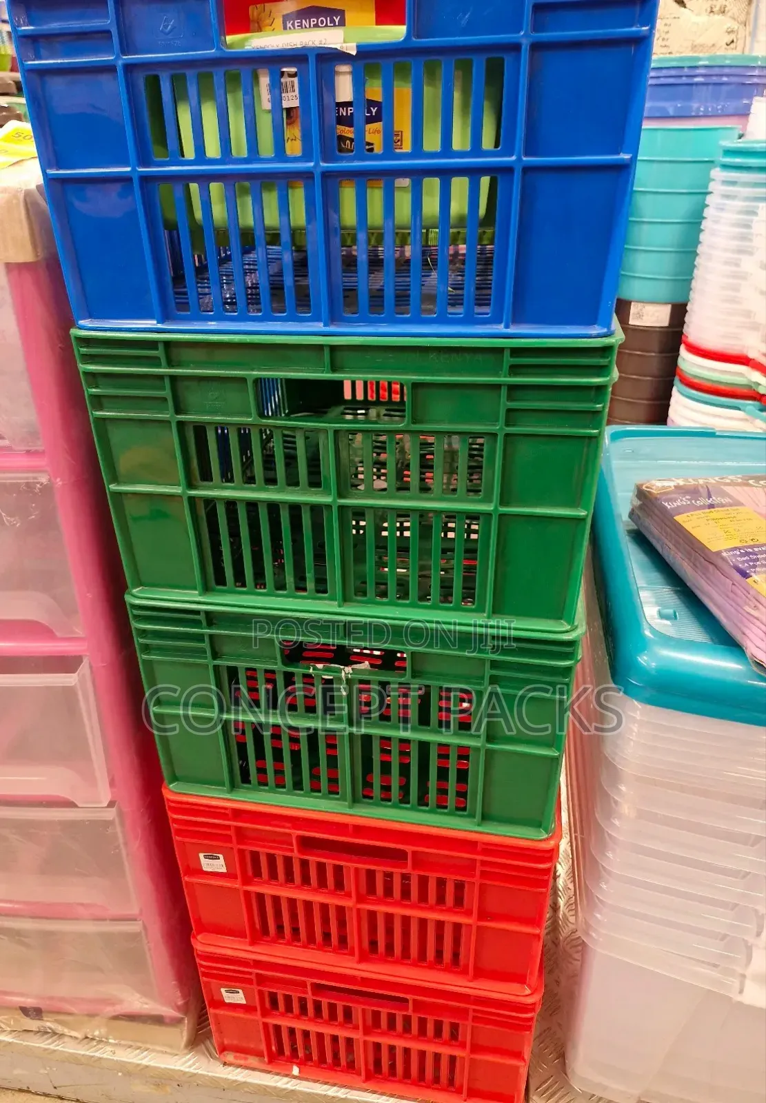 Kenpoly Bright Coloured Bread Crates.