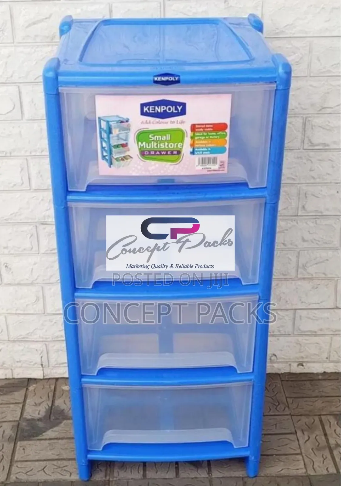 Kenpoly Blue 4 Stack Multi Storage Drawers