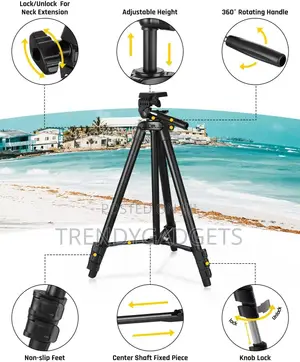 Height Adjustable Aluminum Alloy Tripod Stand
