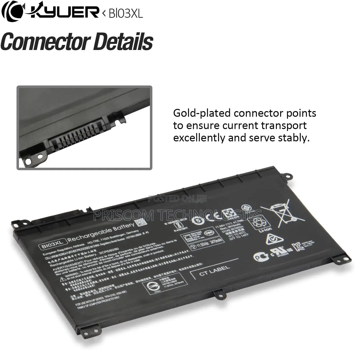 BI03XL ON03XL Battery for HP Laptop Pavilion X360 M3-U