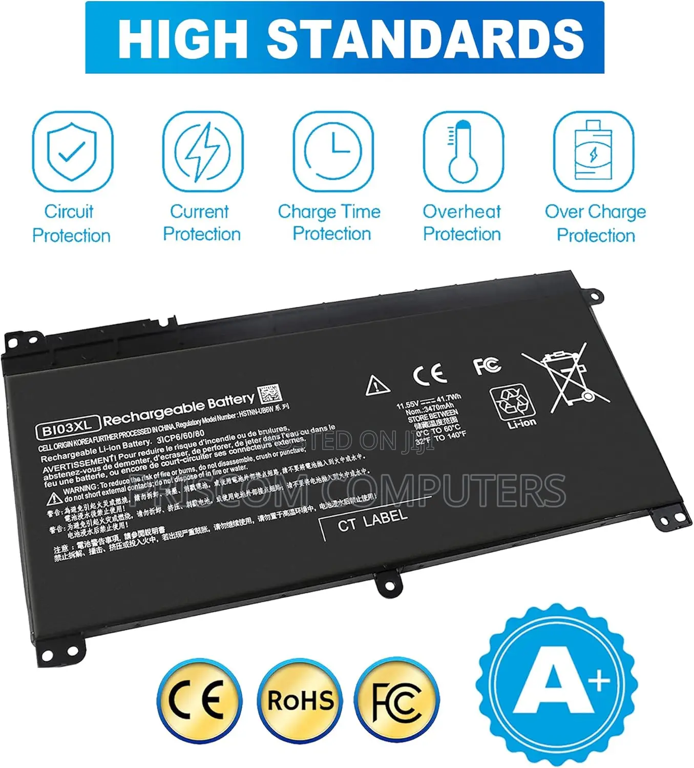 Battery Bi03xl On03xl for HP Pavilion X360 13-U000 M3-U000