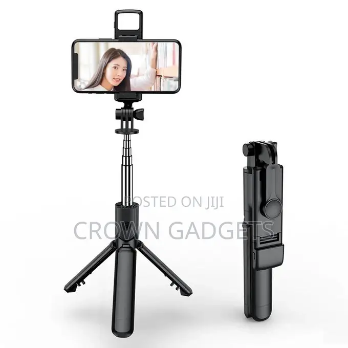 Selfie Stick Tripod Stand With Light Bluetooth Remote Extend