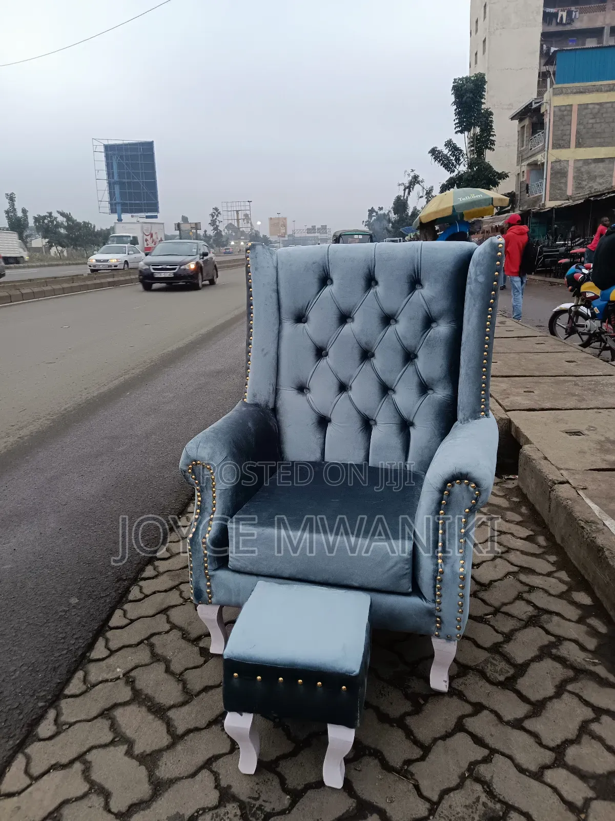 King Chair or Pedicure Seat, Light Grey 