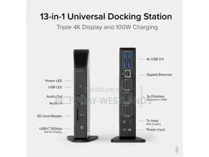 Plugable Usb C Docking Station Triple Monitor 100w Wn/Mac
