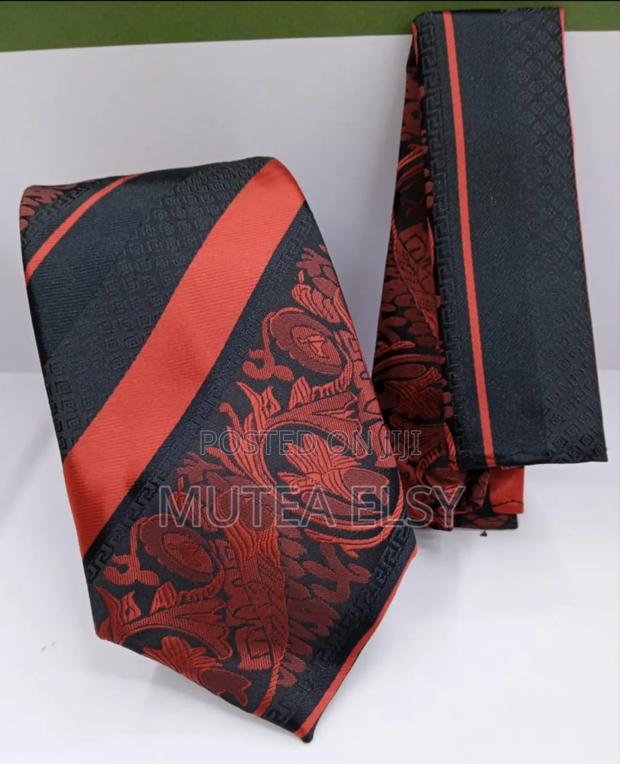 Red Black Checked Executive Tie Sets - main view