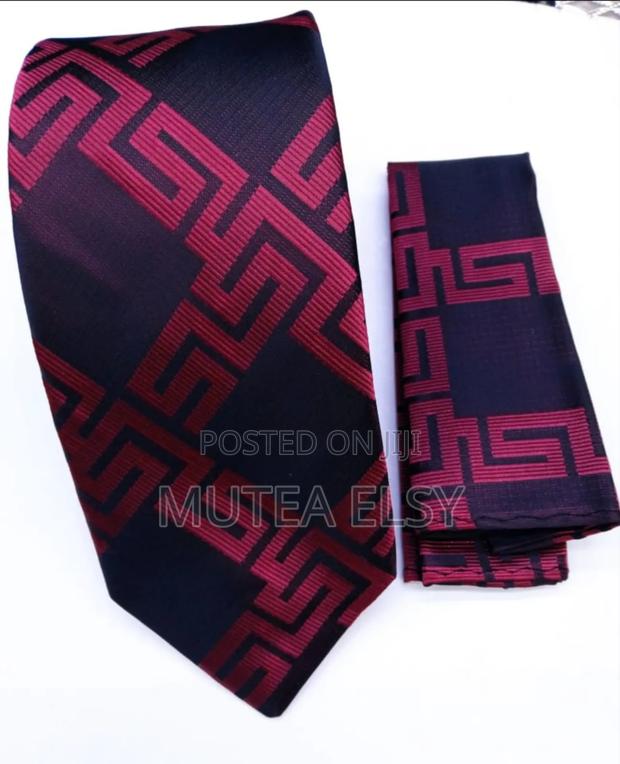 Red Black Checked Executive Tie Sets - thumbnail 2
