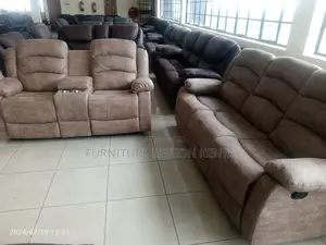 Five Seater Brown Recliner Sofas