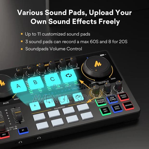 Maono Audio Interface Soundcard Dj Mixer All in One - thumbnail 3