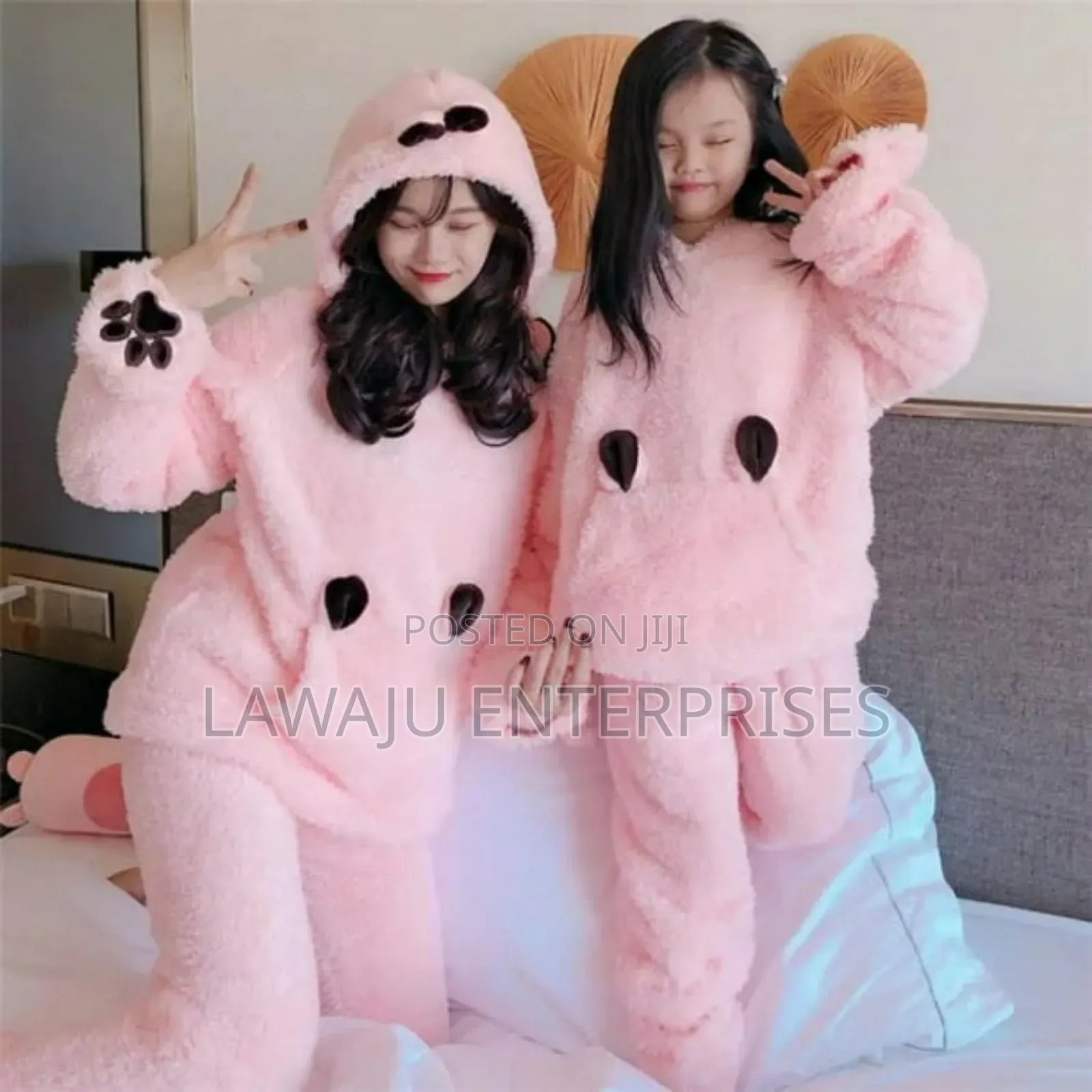 Pink Fleece Mom Daughter Pyjamas Set