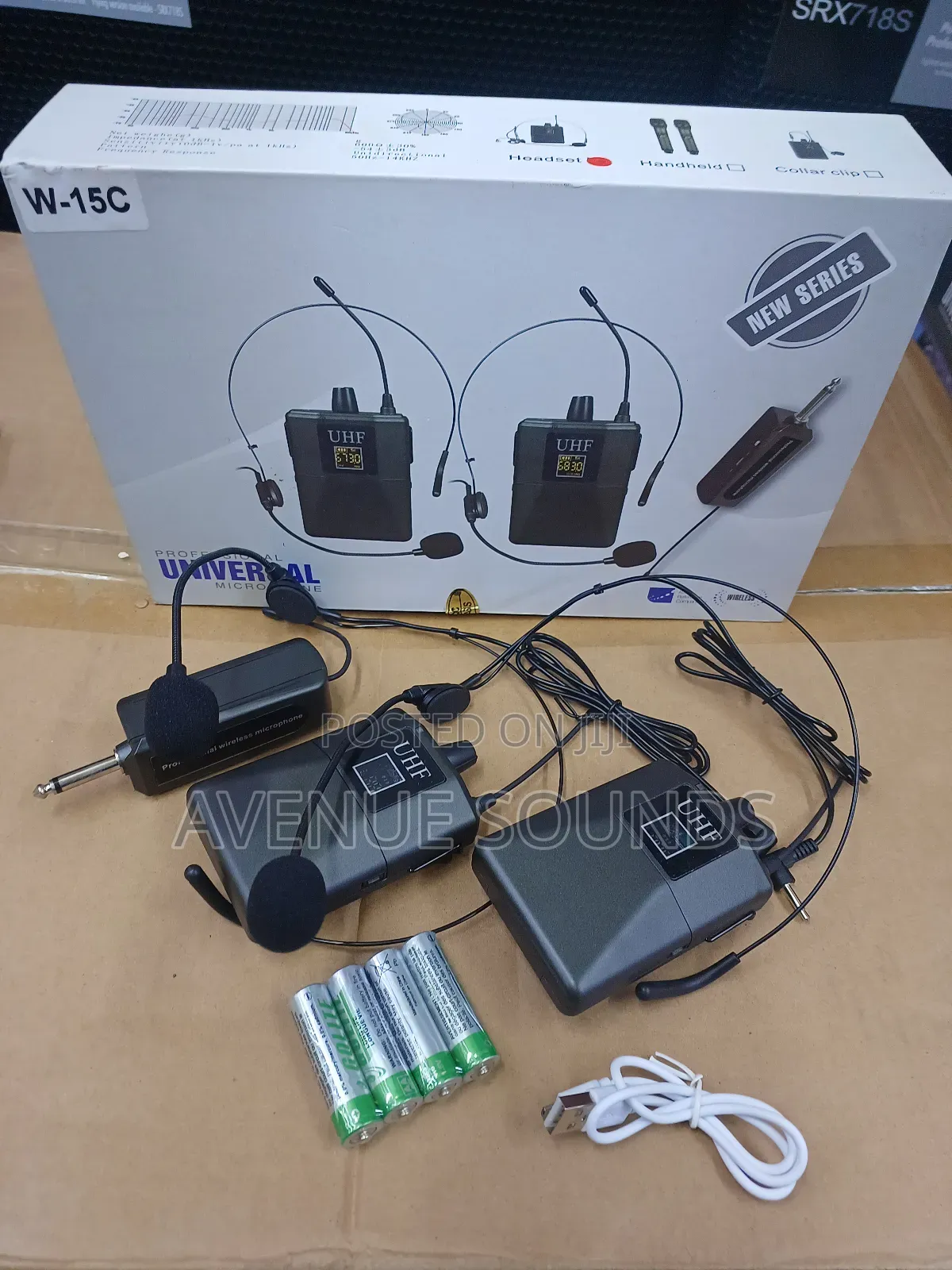 Universal Headset Wireless Mic W-15c Pair