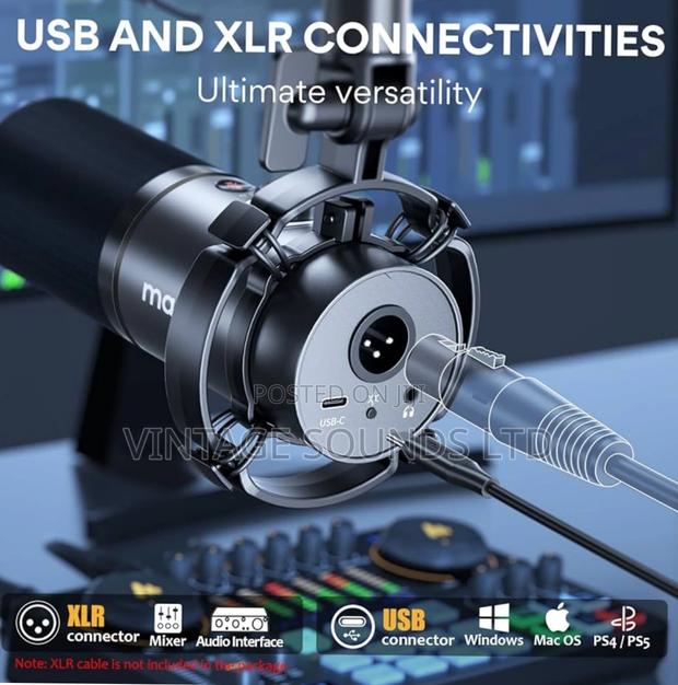 MAONO XLR/USB Dynamic Microphone, RGB For Podcast - main view