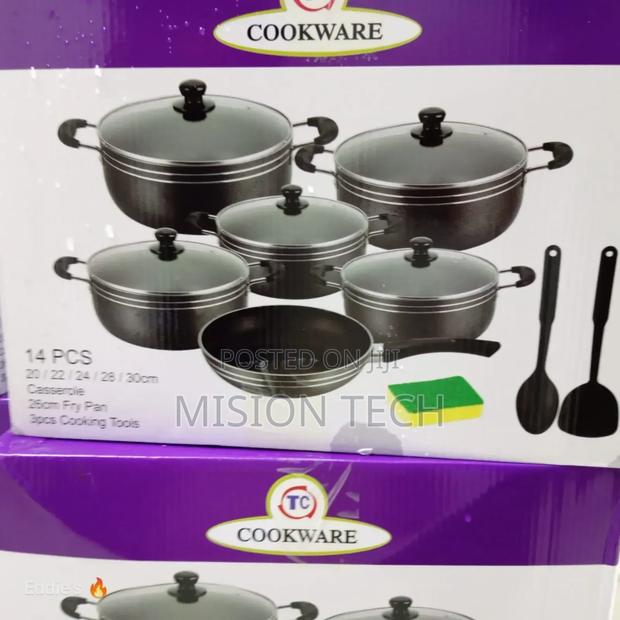 .TC Cookware 14pcs Heavy Non-Stick Cooking Pot Sufuria Set