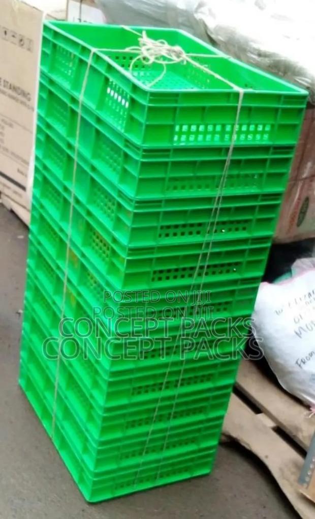 Small Green Bread / Grocery Half Crates - main view