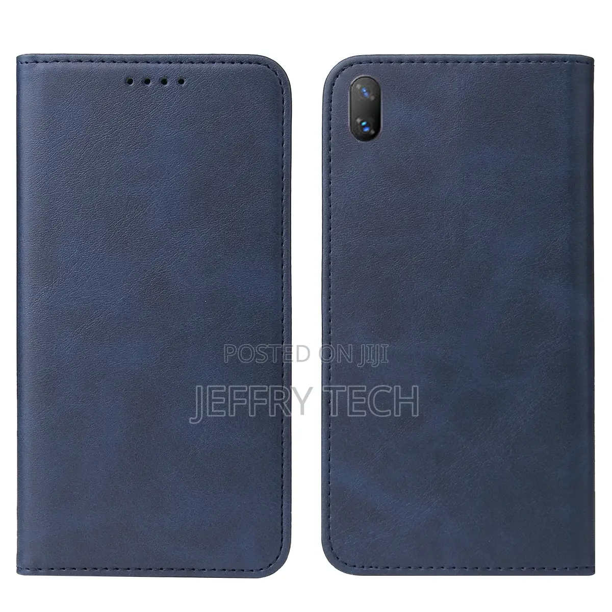 Vivo Y18 Magnetic Closure Leather Phone Case(Blue)