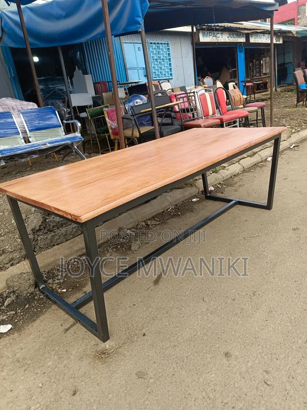 Mahogany Conference Powder Coated Table 8ft by 3ft