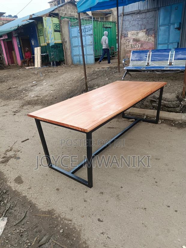 Mahogany Conference Powder Coated Table 8ft by 3ft  - thumbnail 4