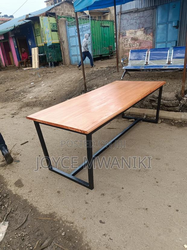 Mahogany Conference Powder Coated Table 8ft by 3ft  - thumbnail 5