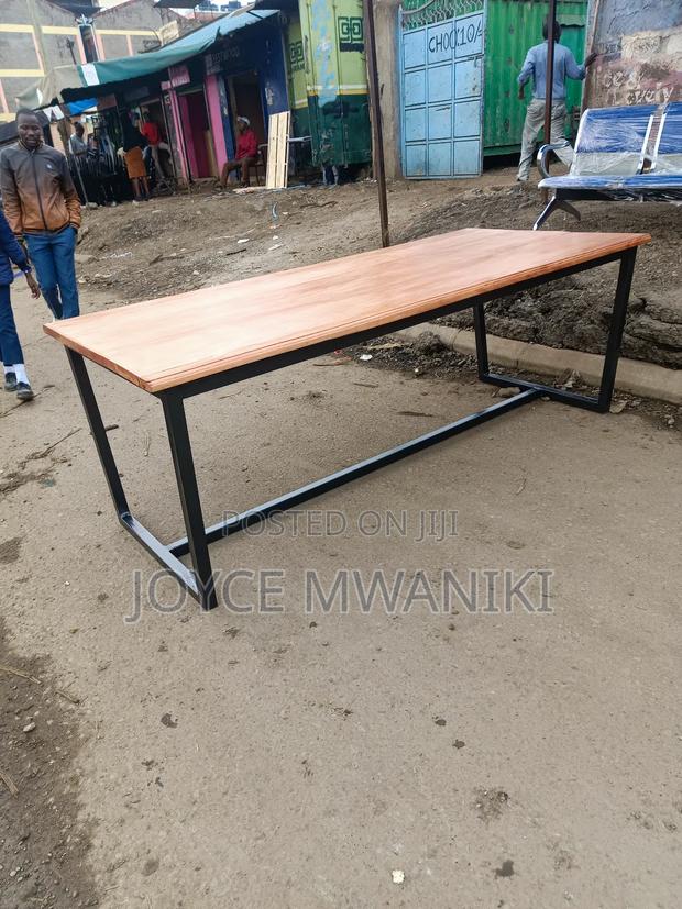 Mahogany Conference Powder Coated Table 8ft by 3ft  - thumbnail 6