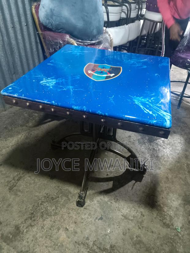 Powder Coated Marble Restaurant Table, New Design 
