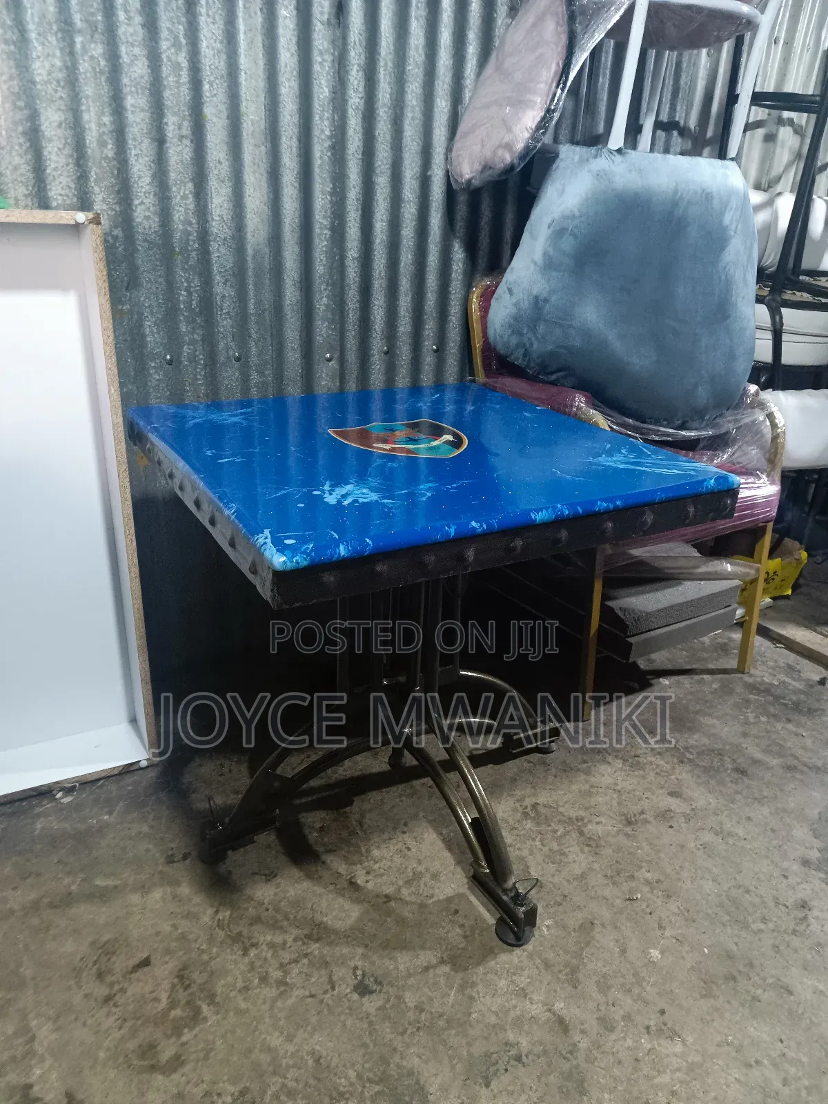 Powder Coated Marble Restaurant Table, New Design 