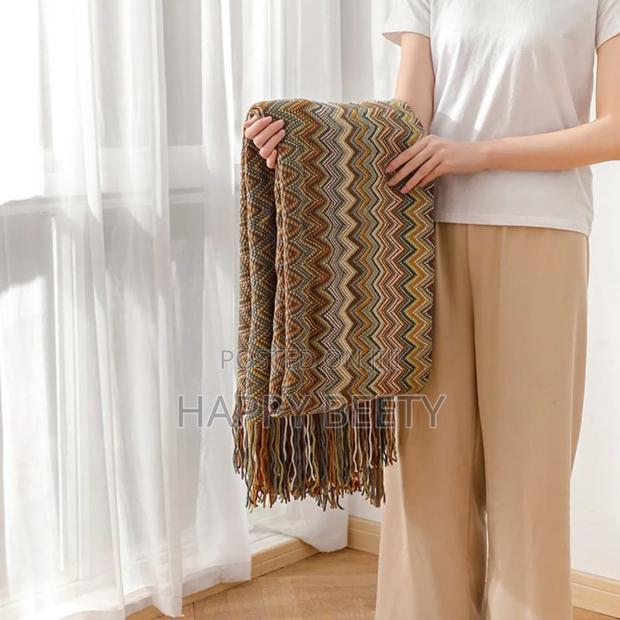 Bohemian Knitted Throw Blanket-Very Cozy - thumbnail 2