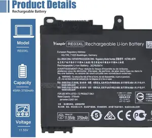 Laptop Battery for HP Probook 430 440 445 450 455 G6 RE03XL