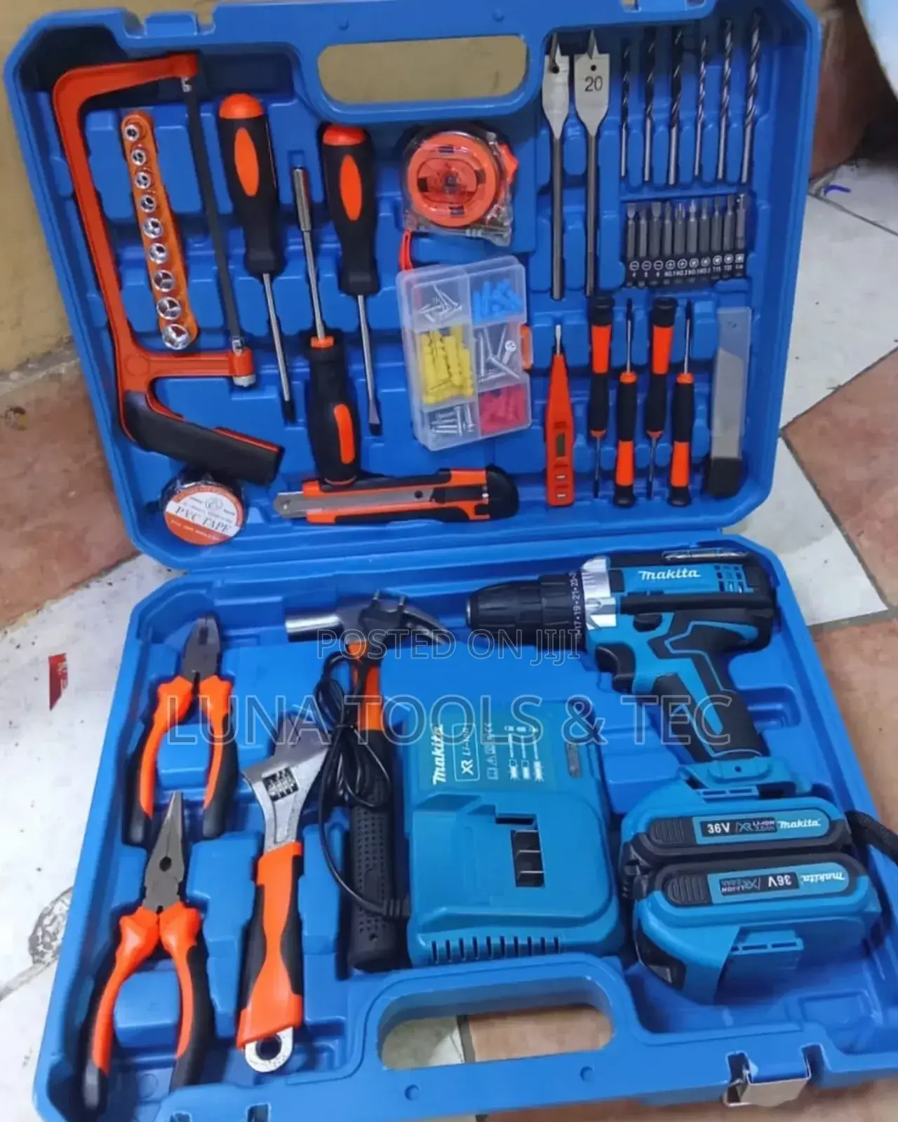Cordless Drill With Chargers and Accessories, Makita,36V.