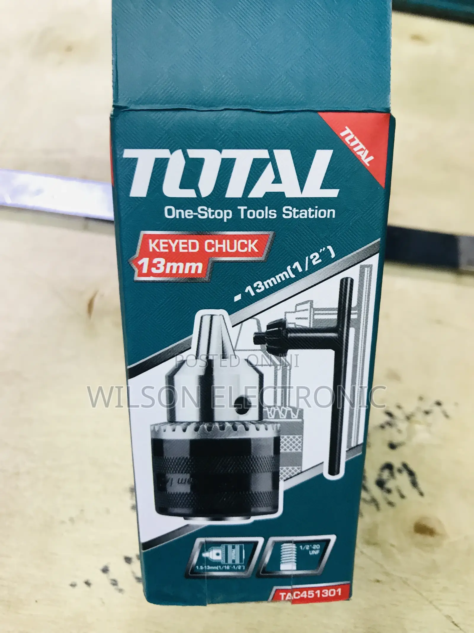 Total Keyed Chuck. 13mm