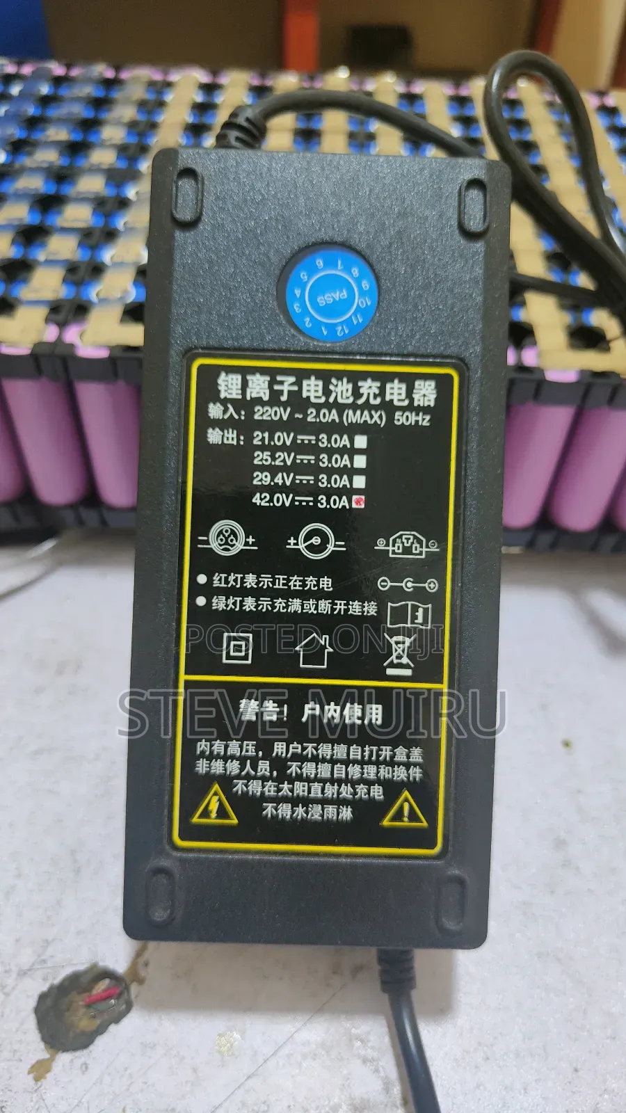 42V 3A Lithium Charger