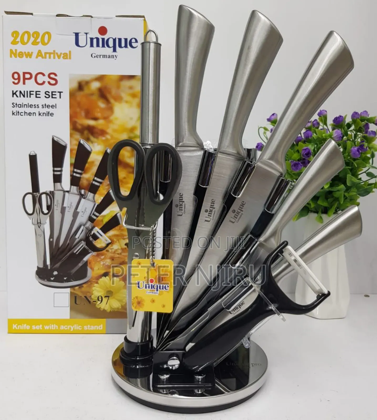 9 Pc Unique Silver Knife Set
