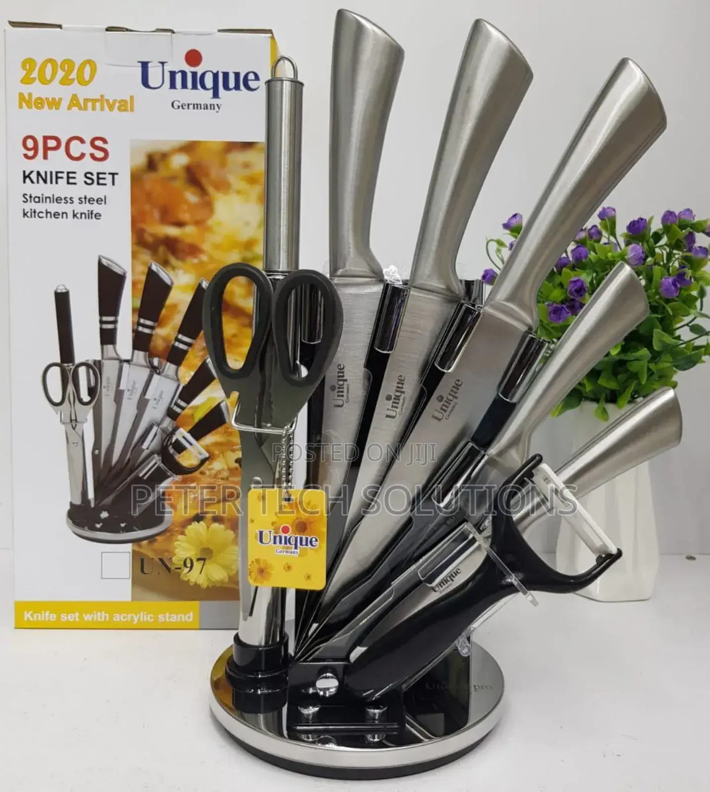9 Pc Unique Silver Knife Set