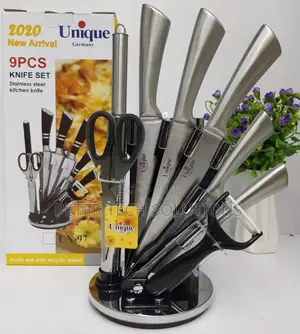 9 Pc Unique Silver Knife Set
