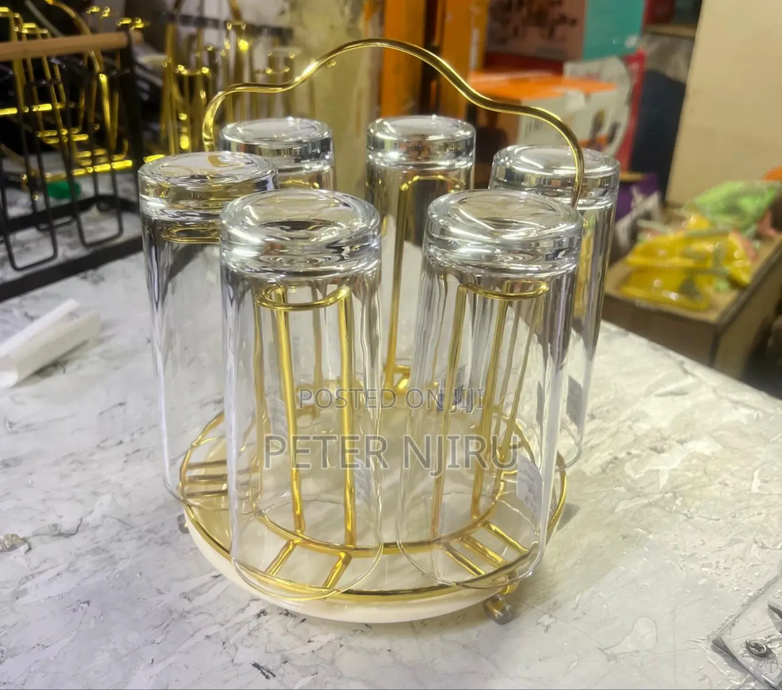 Glass Holder Round With Tray